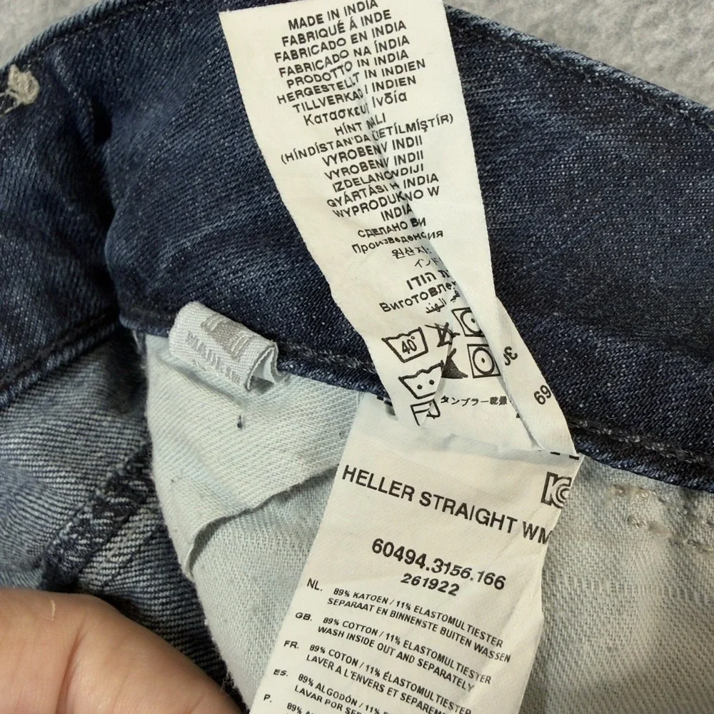 G Star‎ Raw Jeans Womens 30x32 HELLER STRAIGHT Low Rise Y2K Faded Opium Logo